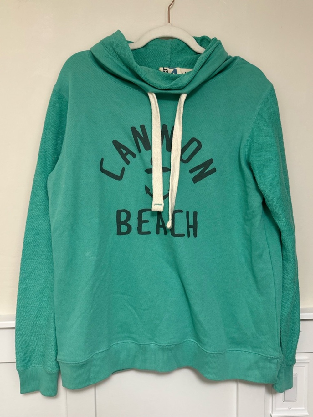 Teal Crewneck Sweatshirt “Cannon Beach” on the Oregon Coast